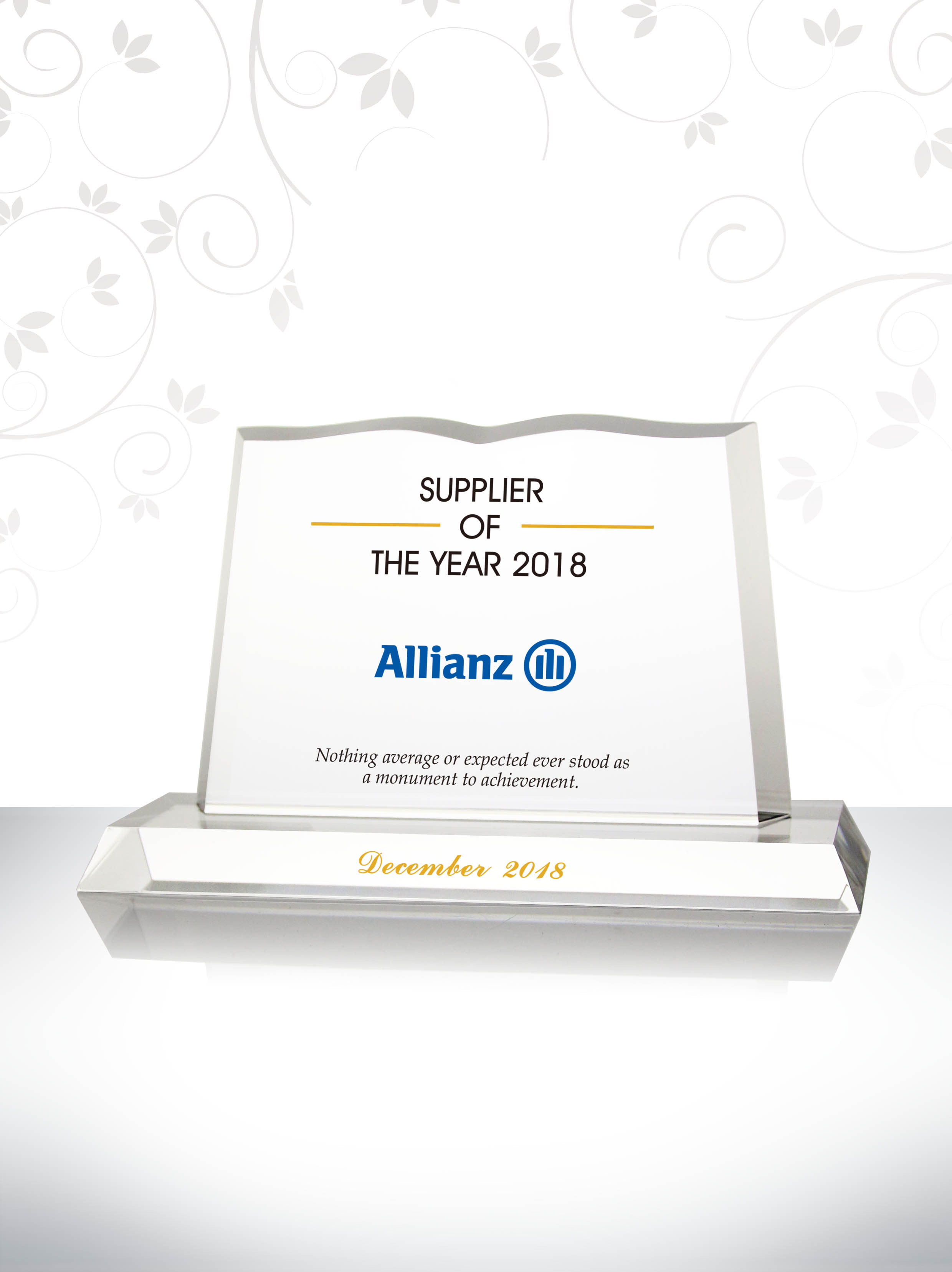 Best Supplier Award Plaque