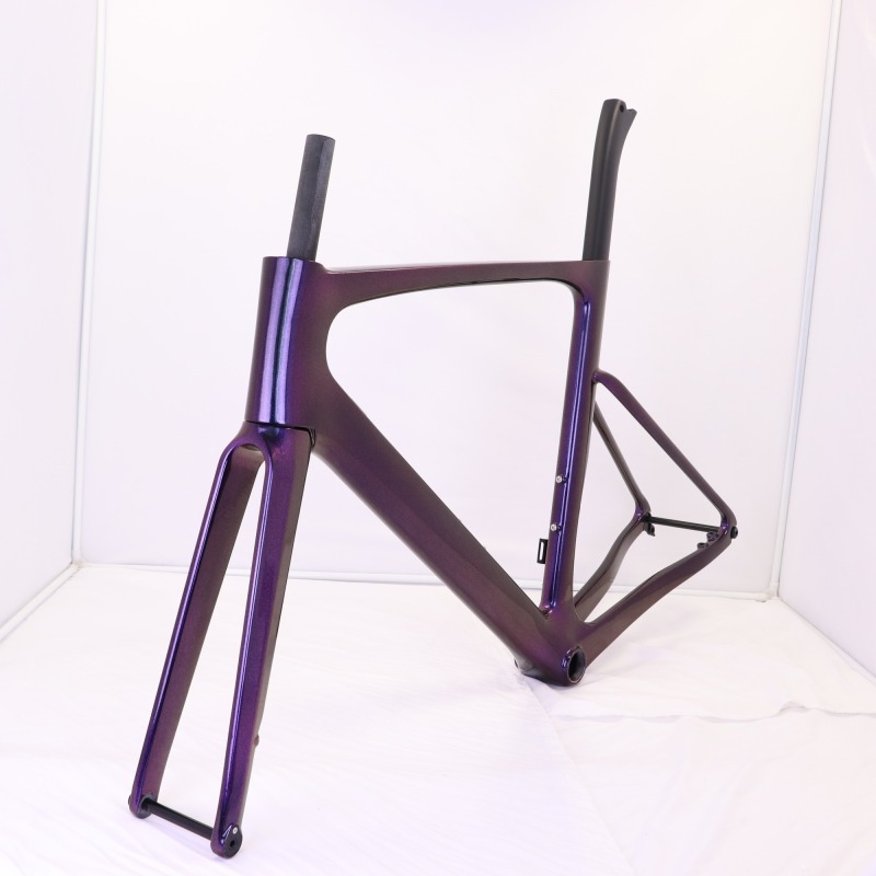 2020 Purple Chameleon Paint Carbon Road Disc Frame VB-R-099 Hidden cables