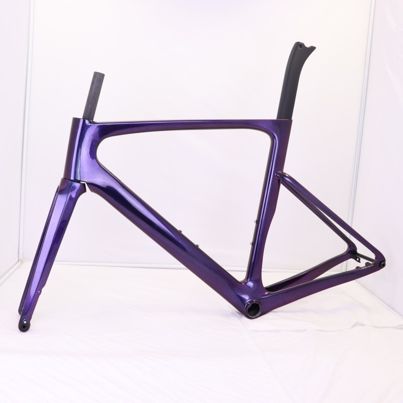 2020 Purple Chameleon Paint Carbon Road Disc Frame VB-R-099 Hidden cables