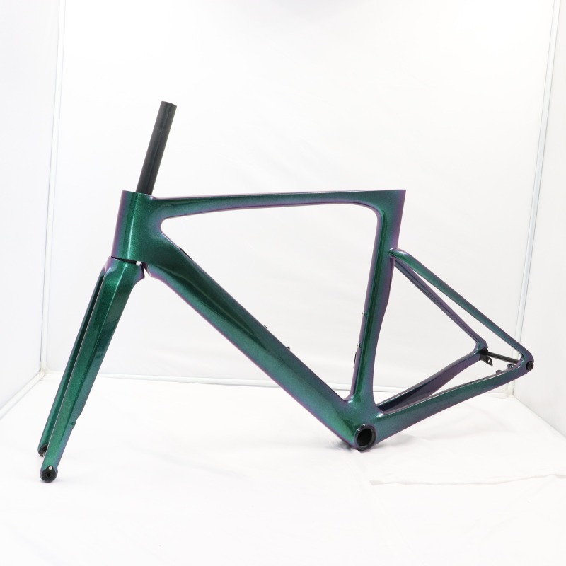 Chameleon Green &amp; Purple Shifting VB R-099 Aero Carbon Frame Road Bike Disc Brake