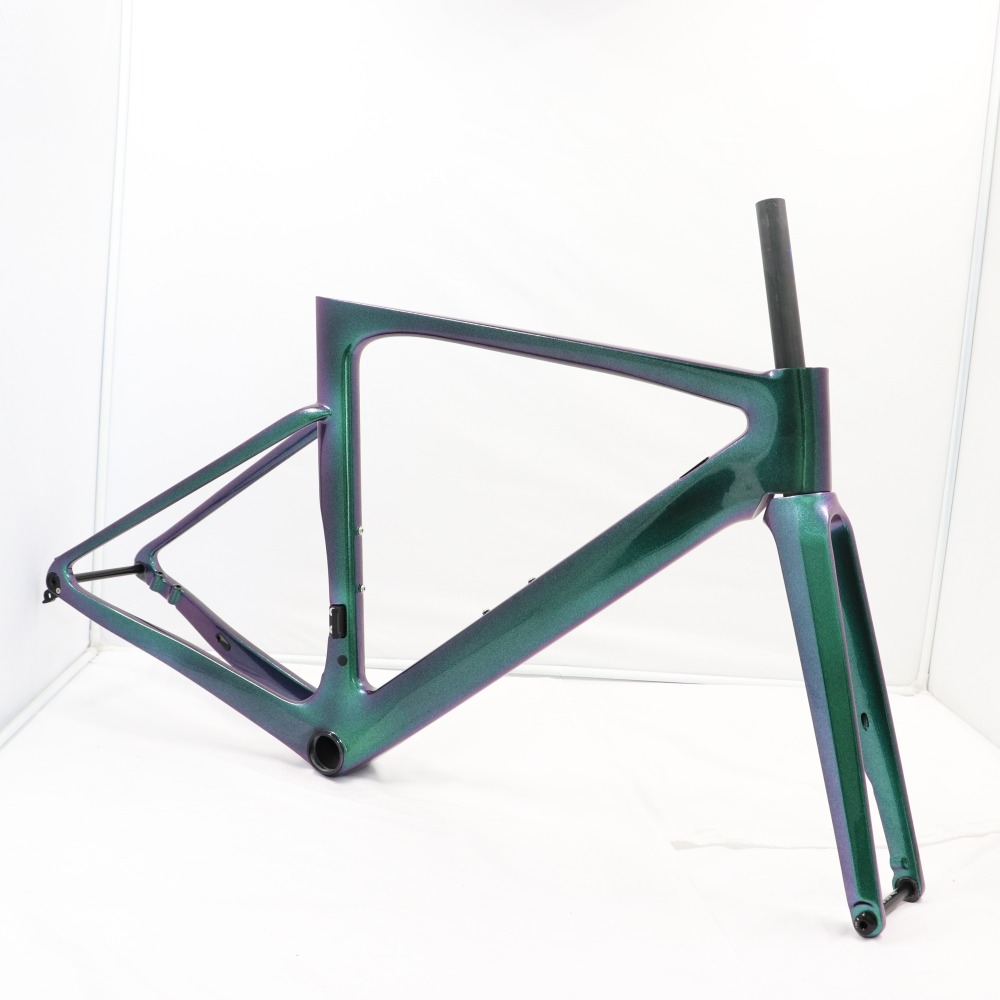 Chameleon Green & Purple Shifting VB R-099 Aero Carbon Frame Road Bike Disc Brake