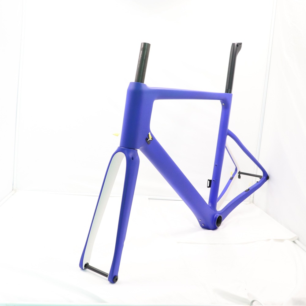 VB-R-086 blue&white paintings, full carbon fiber road bicycle frame