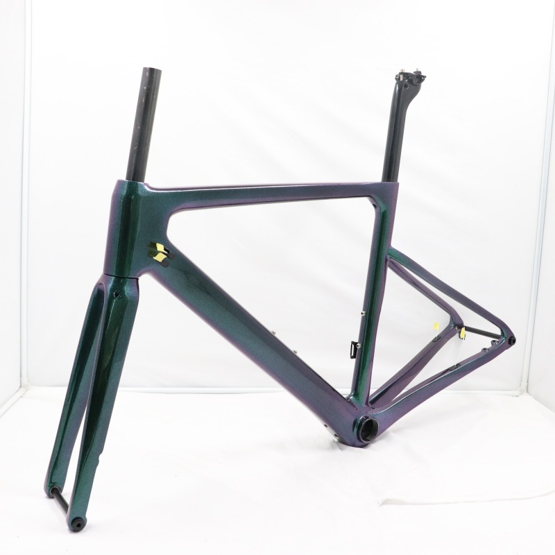 Velobuild R-086 Carbon Road Bike Frame Chameleon Green &amp; Purple Paint