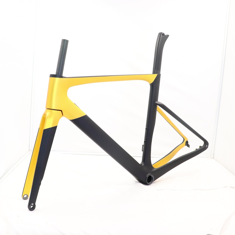 VB-R-099 Custom Paint Aero Road Carbon Bike Frame Gold Color