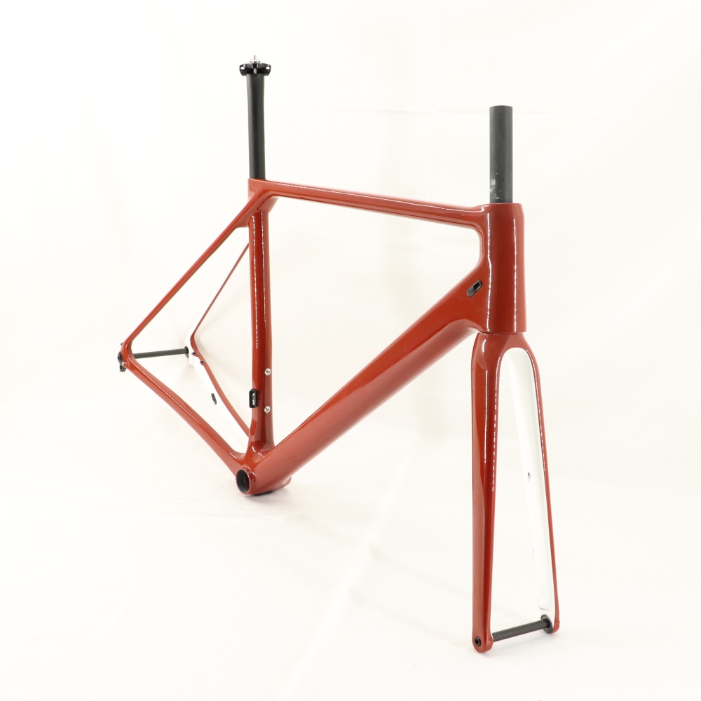 VB-R-066 custom paint disc brake road bike frame Red& White