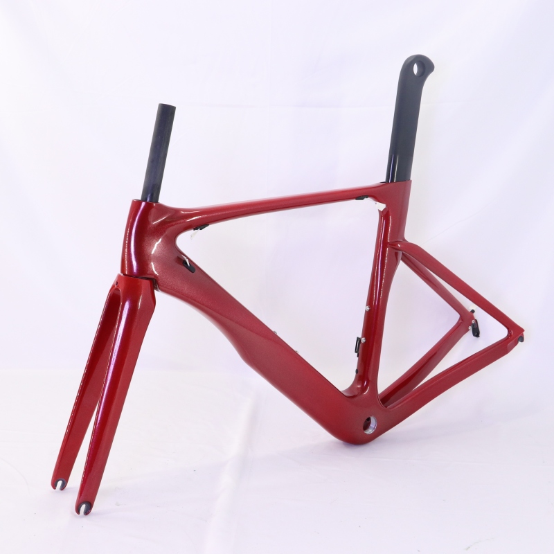 VB-R-068 metallic red color road bicycle frameset