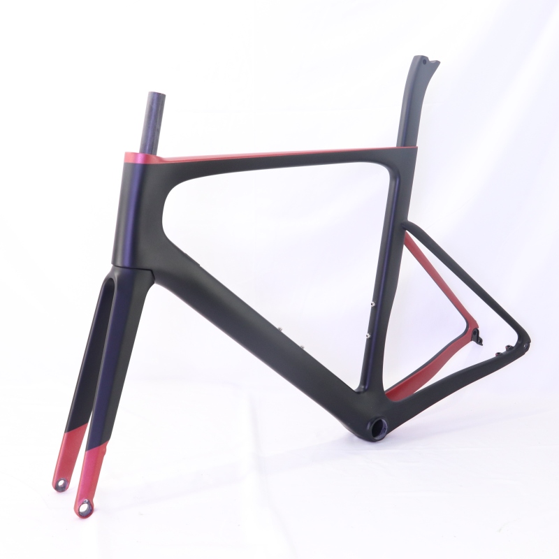 VB-R-099 Custom Paint Aero Road Carbon Bike Frame Metallic Red