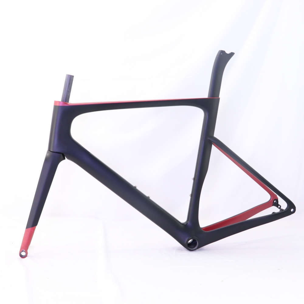 VB-R-099 Custom Paint Aero Road Carbon Bike Frame Metallic Red