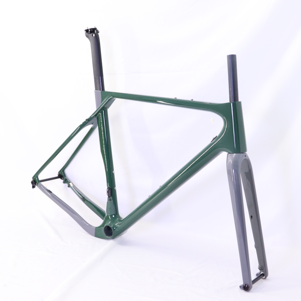 GF-001 Custom Paint Gravel Bike Frame Green & Grey