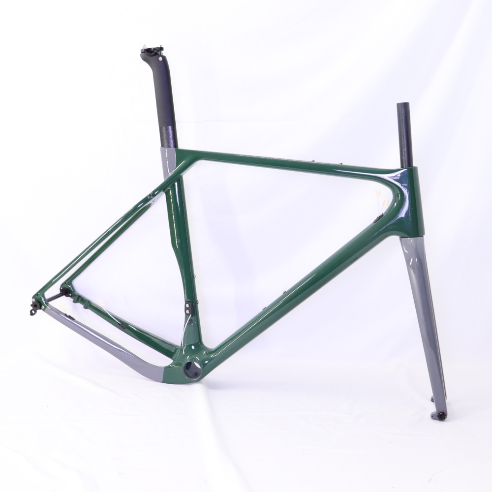 GF-001 Custom Paint Gravel Bike Frame Green & Grey