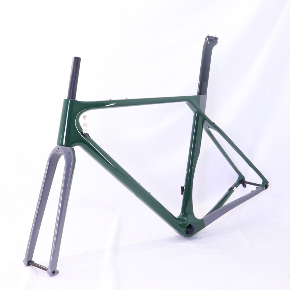 GF-001 Custom Paint Gravel Bike Frame Green & Grey