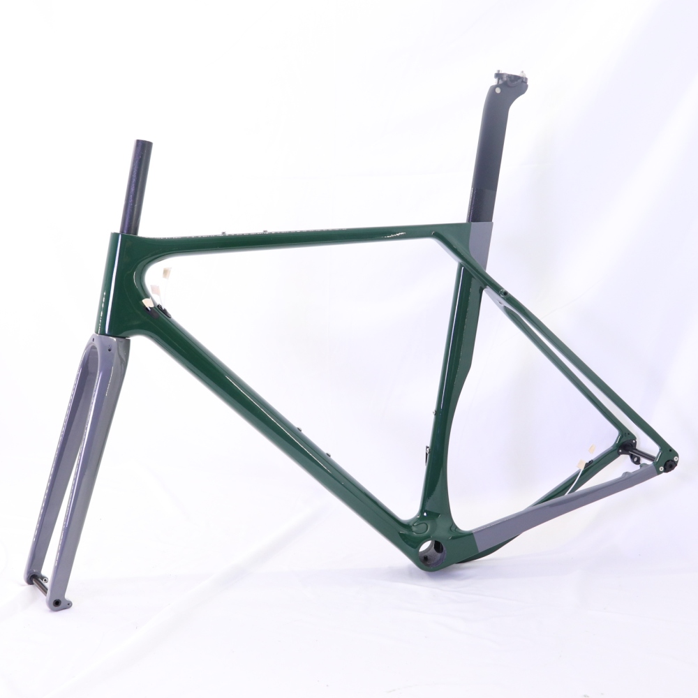 GF-001 Custom Paint Gravel Bike Frame Green & Grey