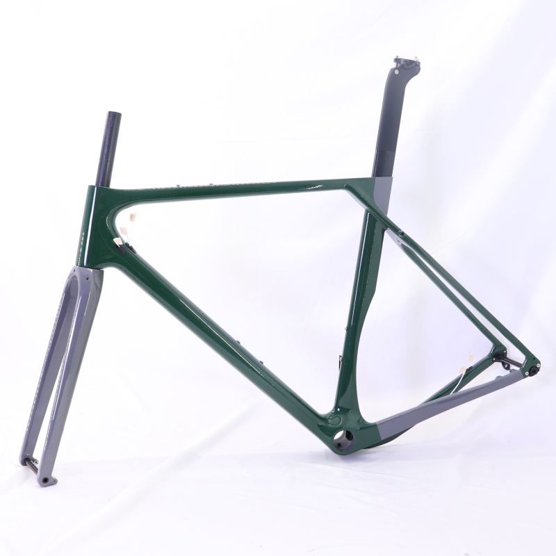 GF-001 Custom Paint Gravel Bike Frame Green &amp; Grey