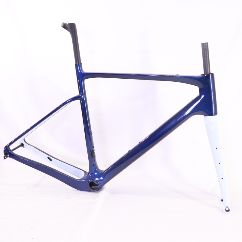 GF-002 Carbon Gravel Bike Frameset Blue Chameleon And White