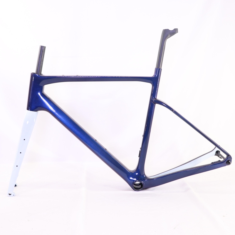 GF-002 Carbon Gravel Bike Frameset Blue Chameleon And White