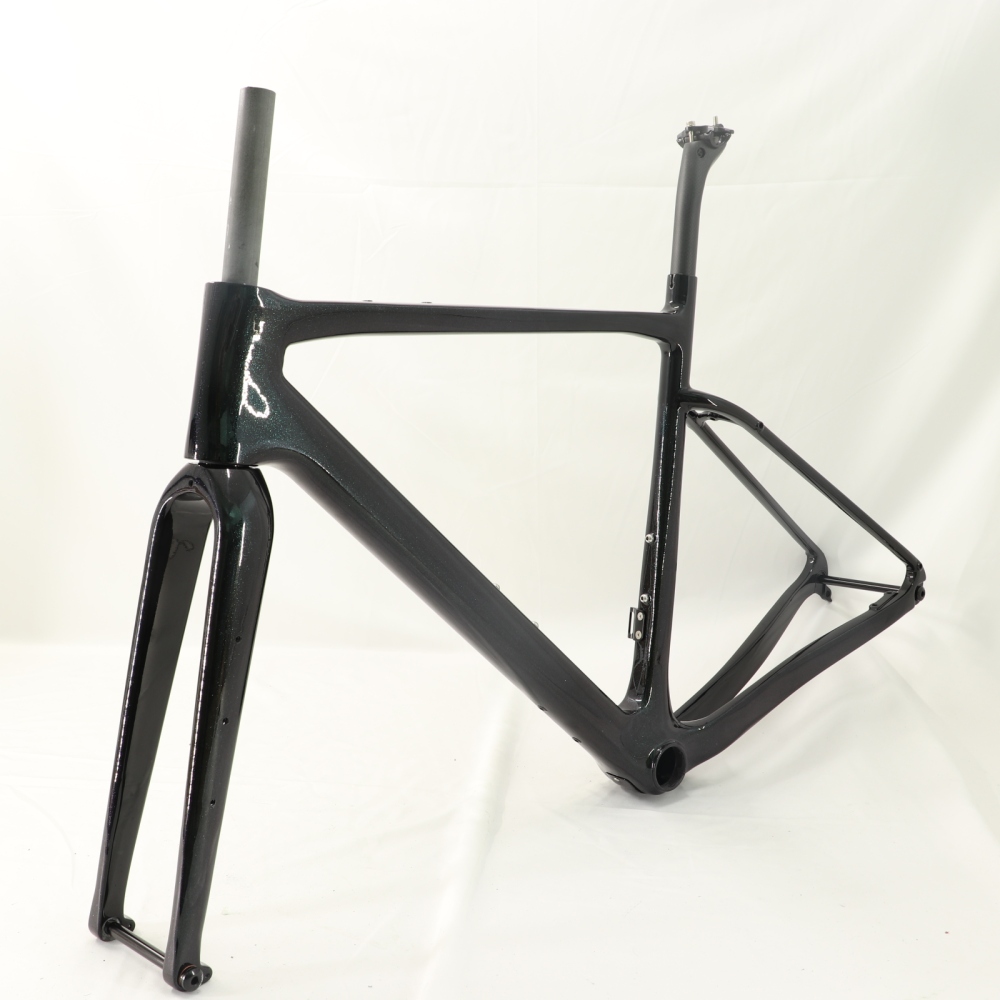 GF-002 Carbon Gravel Bike Frameset Purple Green Chameleon Glossy Finish