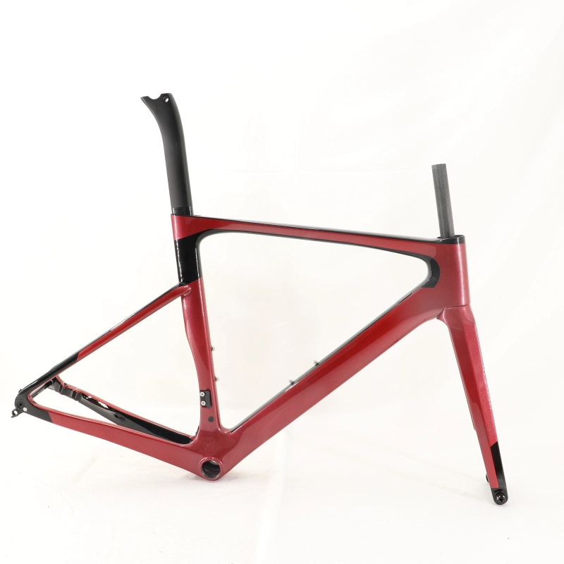 VB-R-099 Custom Paint Aero Road Carbon Bike Frame Metallic Red 2