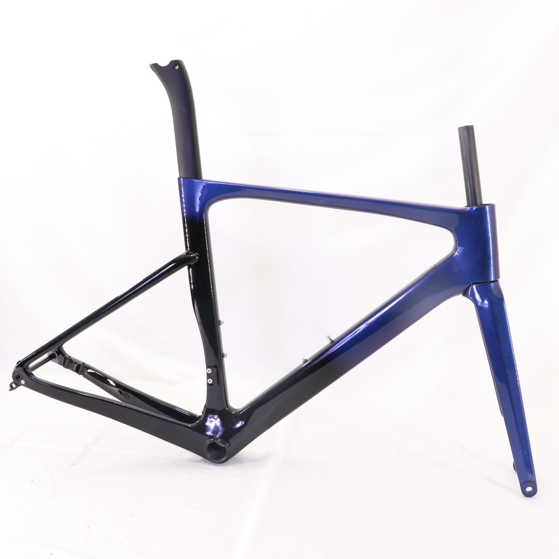 VB-R-099 Custom Paint Aero Road Carbon Bike Frame Chameleon &amp; Black Glossy