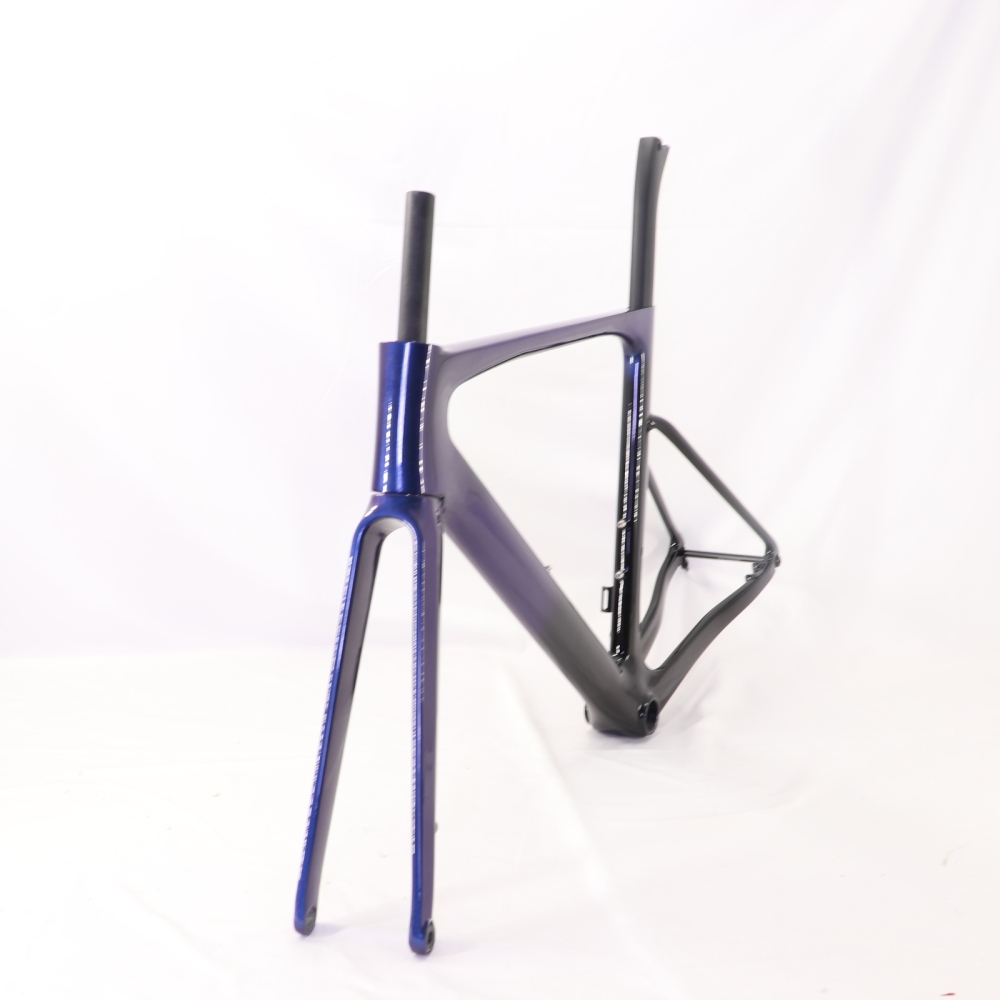 VB-R-099 Custom Paint Aero Road Carbon Bike Frame Chameleon & Black Glossy