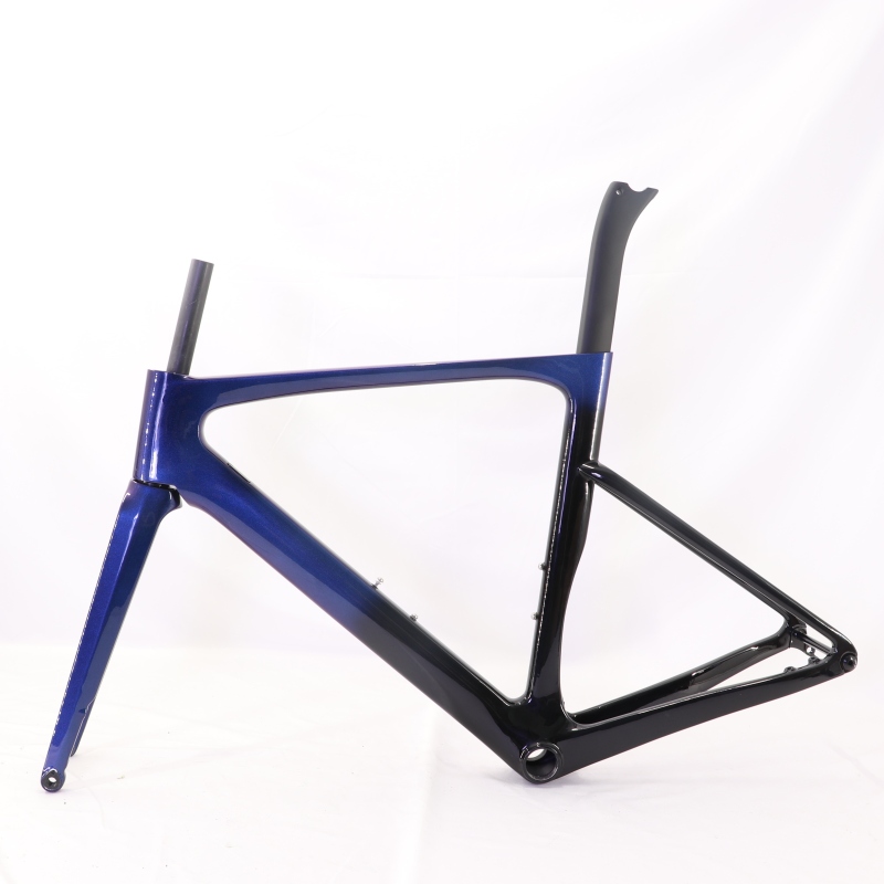 VB-R-099 Custom Paint Aero Road Carbon Bike Frame Chameleon &amp; Black Glossy