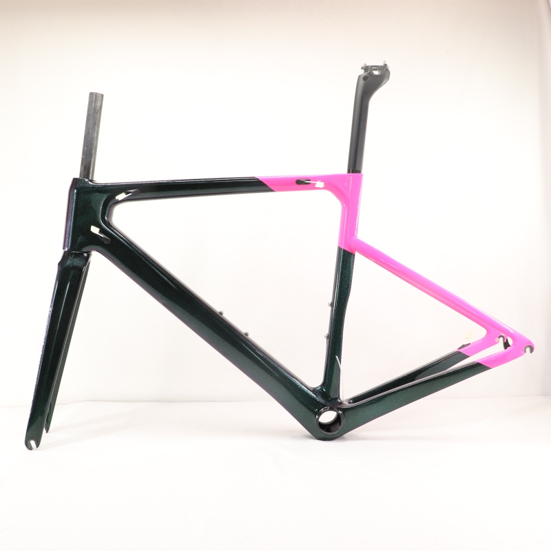 VB-R-086 Carbon Road Bike Frame V Brake Custom Paint Black Pink