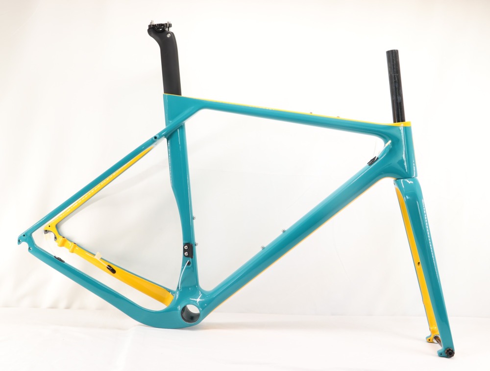 GF-001 Custom Paint Gravel Bike Frame Green & Golden