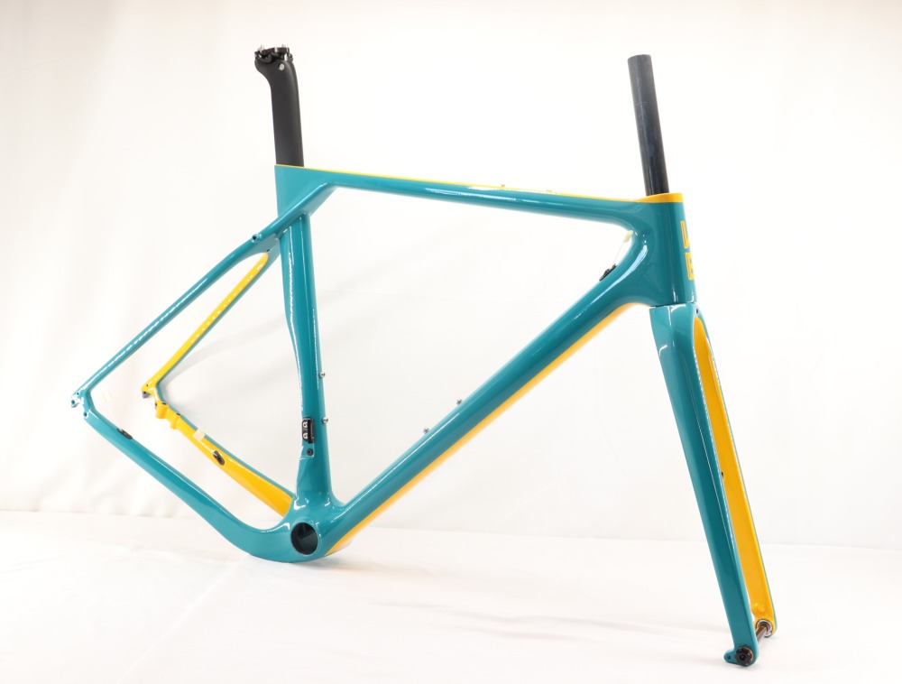 GF-001 Custom Paint Gravel Bike Frame Green & Golden