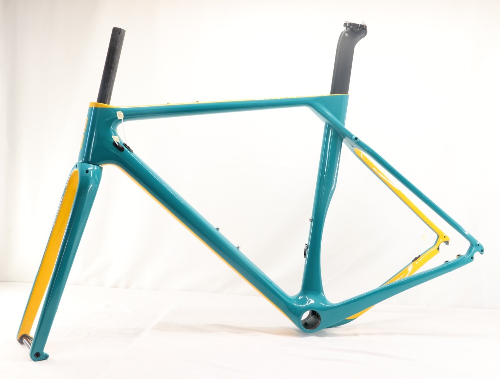 GF-001 Custom Paint Gravel Bike Frame Green & Golden