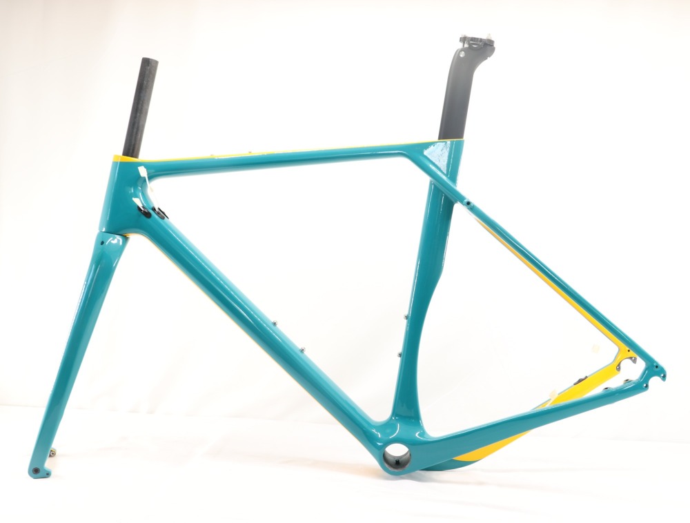 GF-001 Custom Paint Gravel Bike Frame Green & Golden