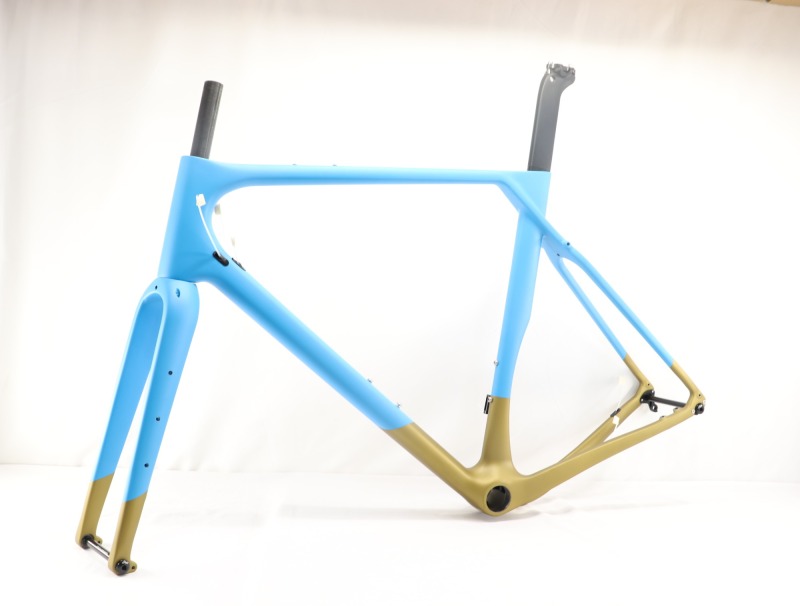 GF-001 Custom Paint Gravel Bike Frame Blue &amp; Golden