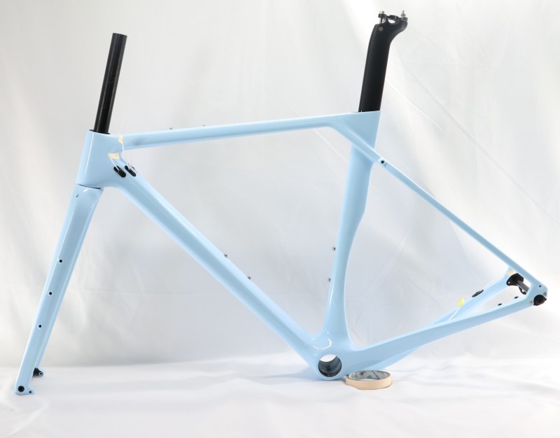 GF-001 Custom Paint Gravel Bike Frame Blue Sky