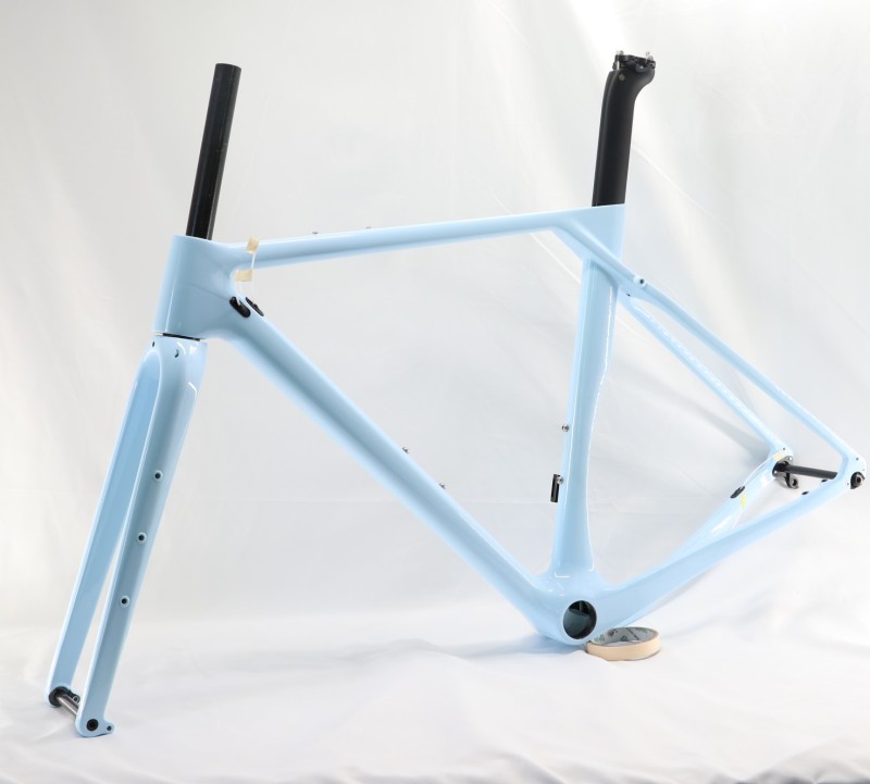 GF-001 Custom Paint Gravel Bike Frame Blue Sky