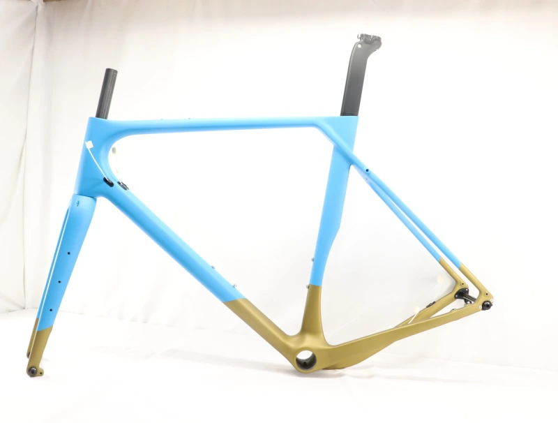 GF-001 Custom Paint Gravel Bike Frame Blue & Golden