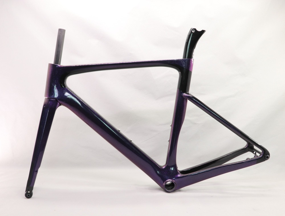 VB-R-099 Custom Paint Aero Road Carbon Bike Frame Black & Chameleon Glossy
