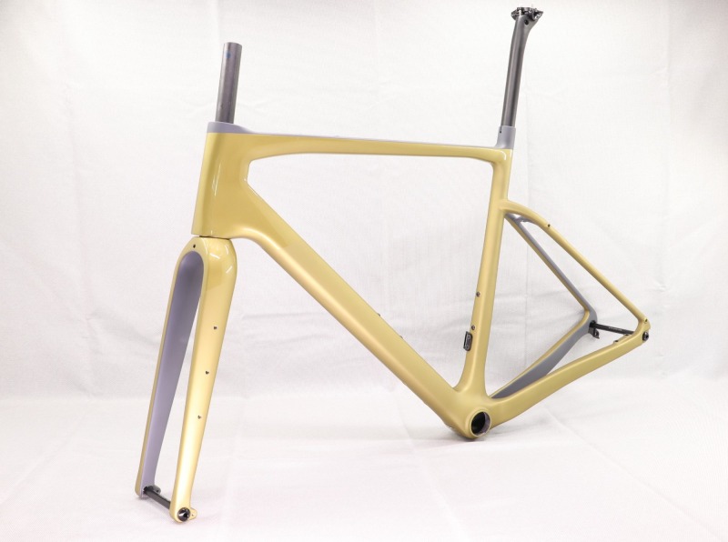 GF-002 Carbon Gravel Bike Frame Golden Glossy And Matte