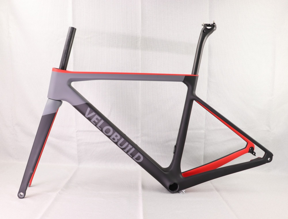 2020 VB-R-177 Super Light Carbon Road Frame Red & Grey Matte Paint
