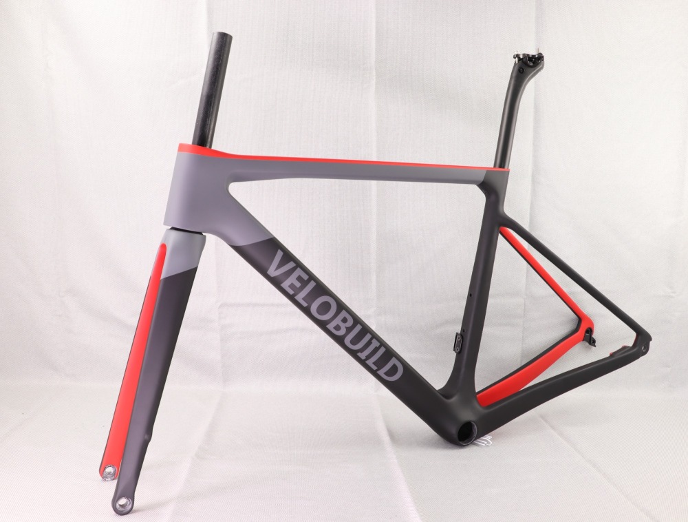 2020 VB-R-177 Super Light Carbon Road Frame Red & Grey Matte Paint