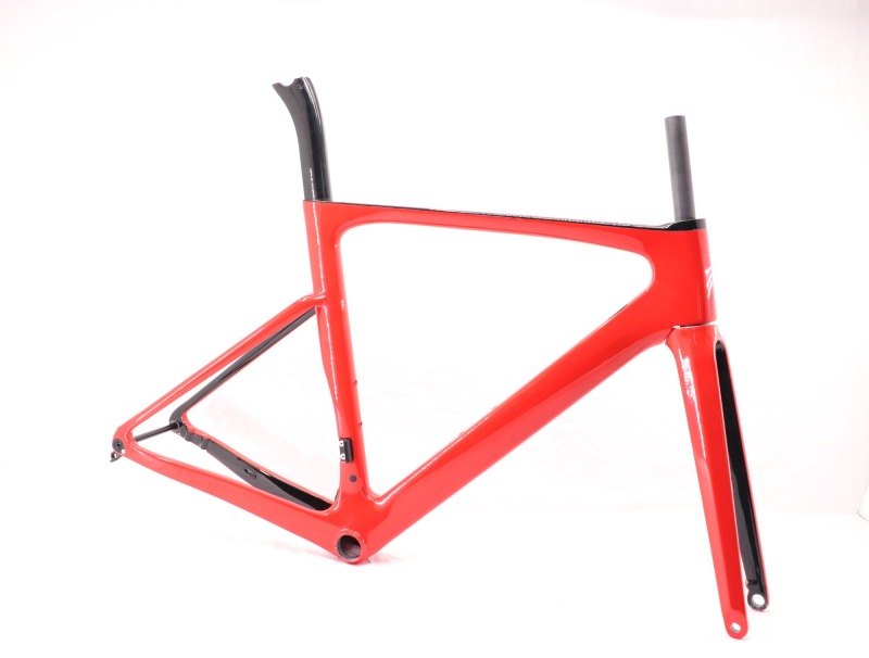 VB-R-099 Custom Paint Aero Road Carbon Bike Frame Red Glossy Paint