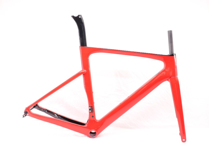 VB-R-099 Custom Paint Aero Road Carbon Bike Frame Red Glossy Paint