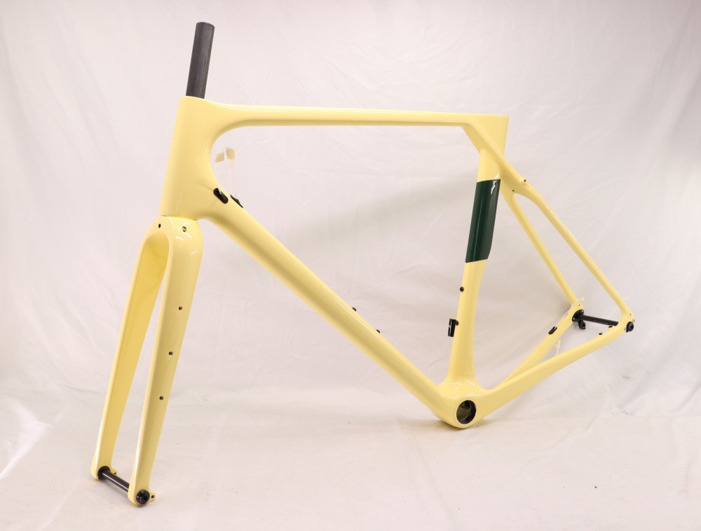 GF-001 Custom Paint Gravel Bike Frame Sand Color & Green