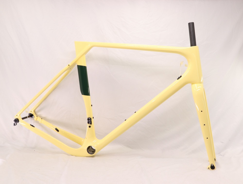 GF-001 Custom Paint Gravel Bike Frame Sand Color & Green