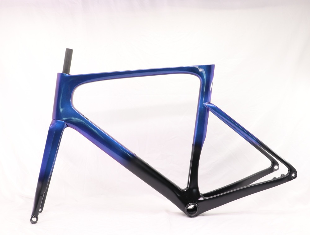 VB-R-099 Custom Paint Aero Road Carbon Bike Frame Chameleon  Fading Glossy Paint