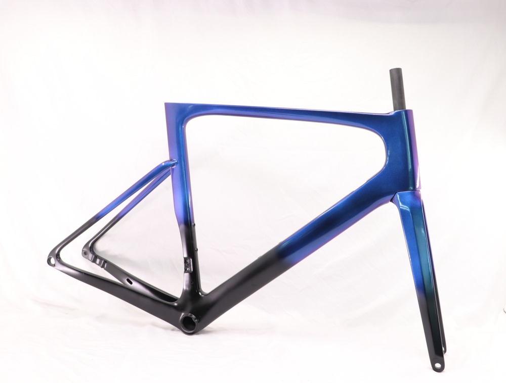 VB-R-099 Custom Paint Aero Road Carbon Bike Frame Chameleon  Fading Glossy Paint