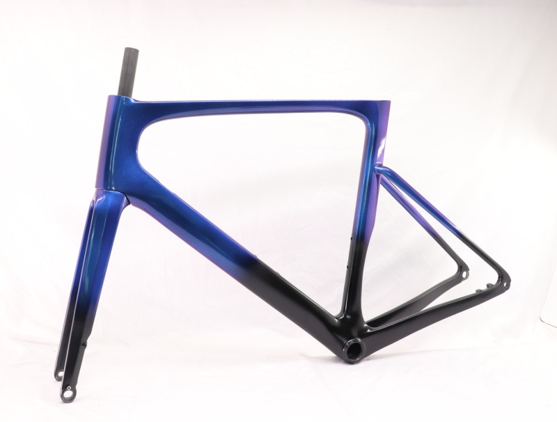 VB-R-099 Custom Paint Aero Road Carbon Bike Frame Chameleon  Fading Glossy Paint