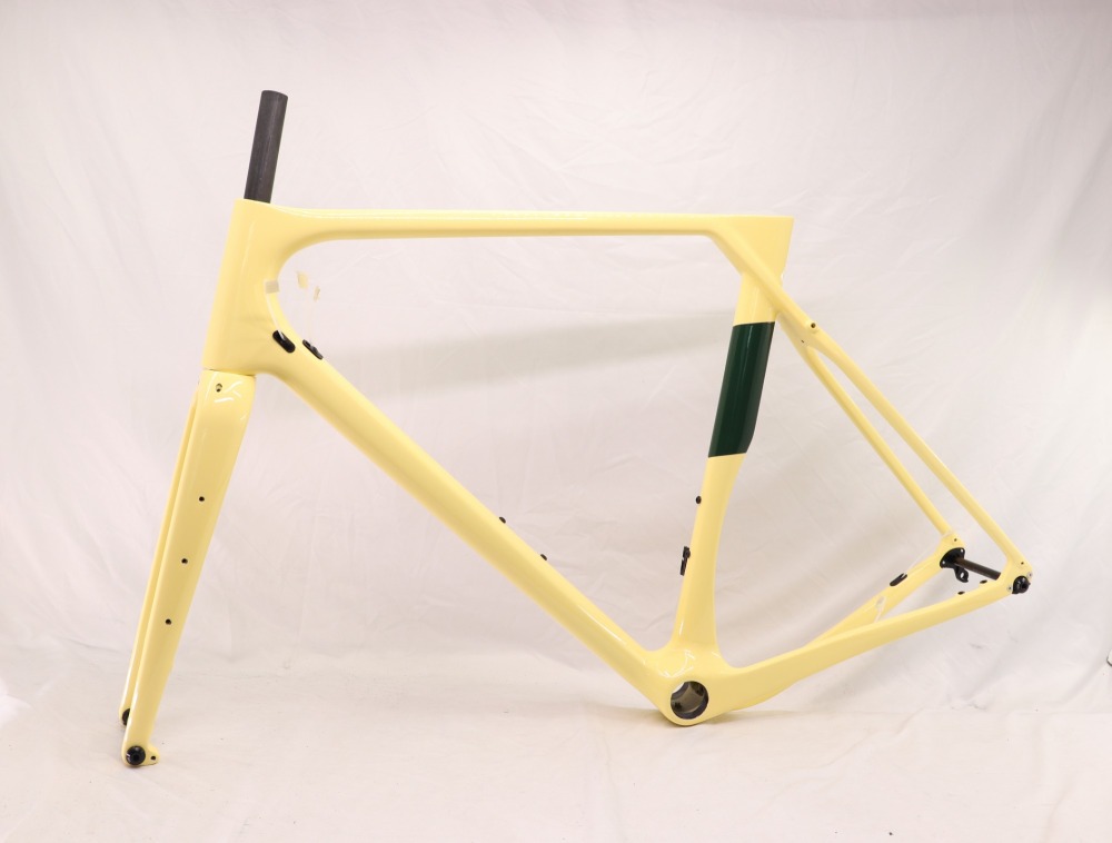 GF-001 Custom Paint Gravel Bike Frame Sand Color & Green