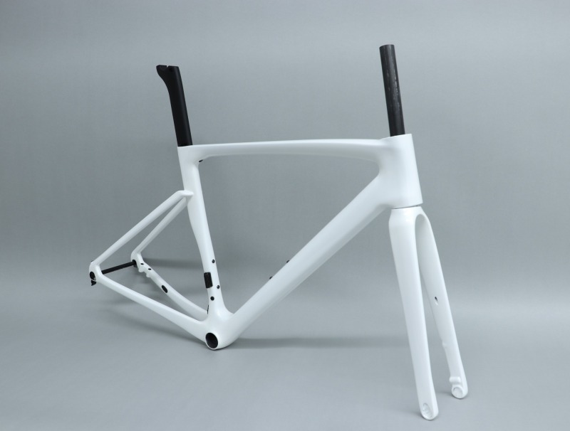 Pearl White Glossy Paint R 168 Road Bike Frame