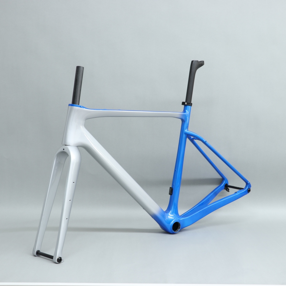 GF-002 Custom Paint Gravel Bike Frame Silver & Blue