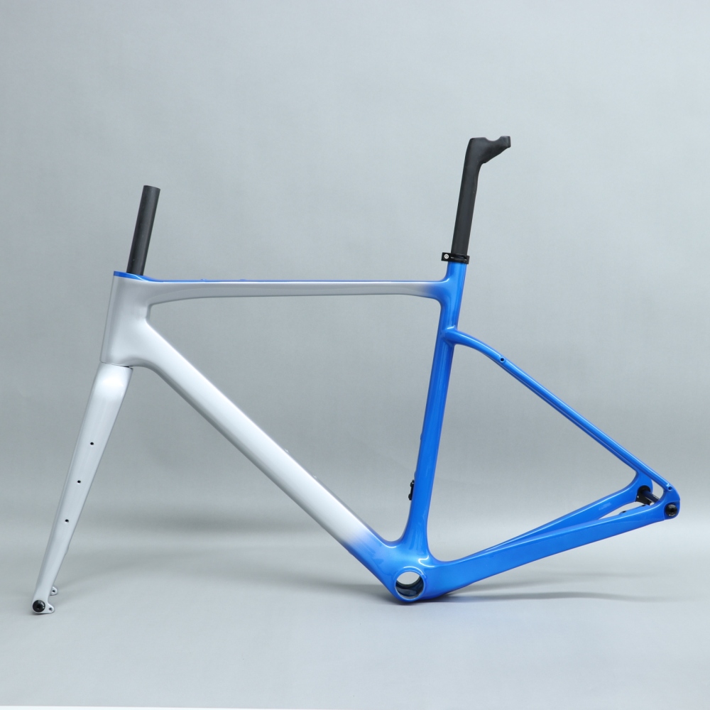 GF-002 Custom Paint Gravel Bike Frame Silver & Blue