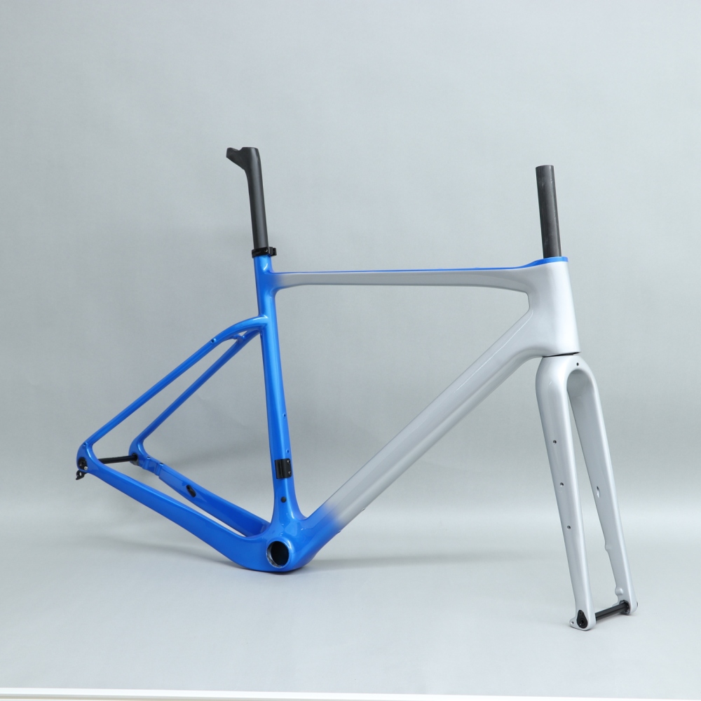 GF-002 Custom Paint Gravel Bike Frame Silver & Blue