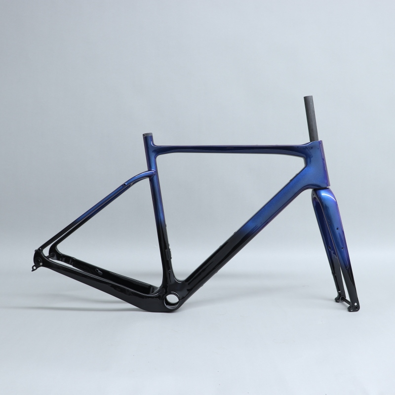 GF-002 Custom Paint Gravel Bike Frame Blue Chameleon Fading